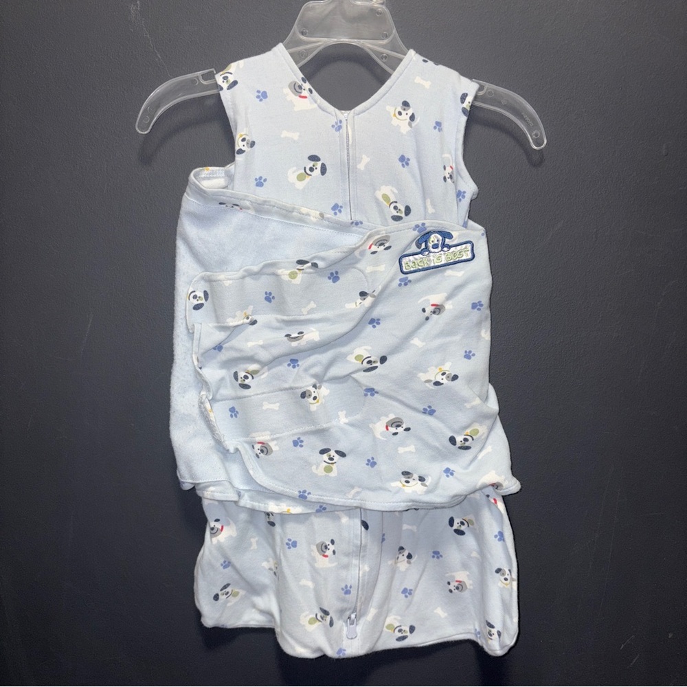Halo SleepSack Swaddle Wearable Blanket Blue Puppy Newborn 0-3m